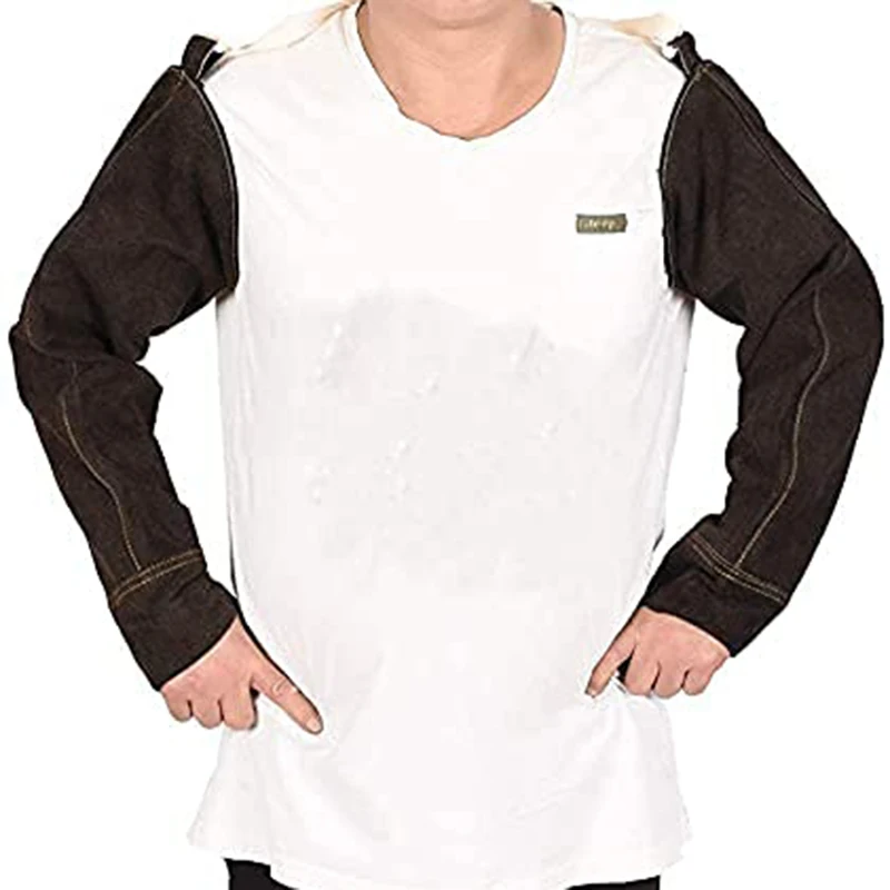 1 Pair Cowhide Welding Sleeves Arm Protection For Welding Heat Resistant Fire Protection Men Women Labor Cuffs Arm Antifouling