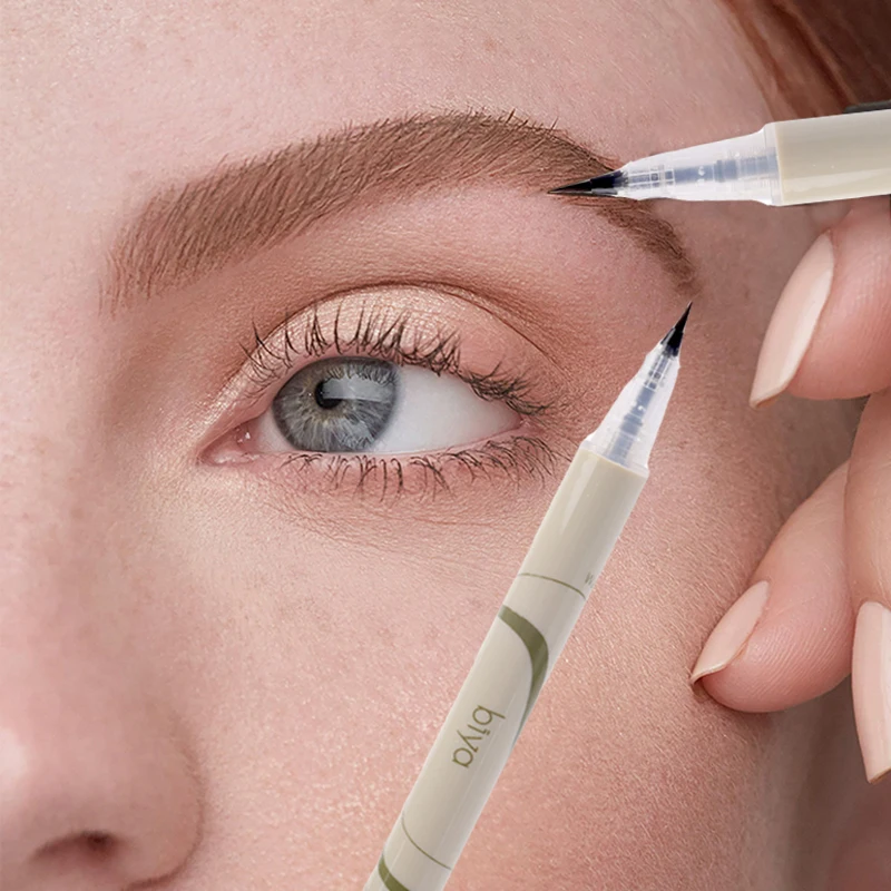 Ultra Fijne Vloeibare Wenkbrauw Potlood Waterdicht Blijvend Geen Bloeiende Liggende Zijderupsen Eyeliner Zweetbestendige Contour Wenkbrauw Pen Make-Up