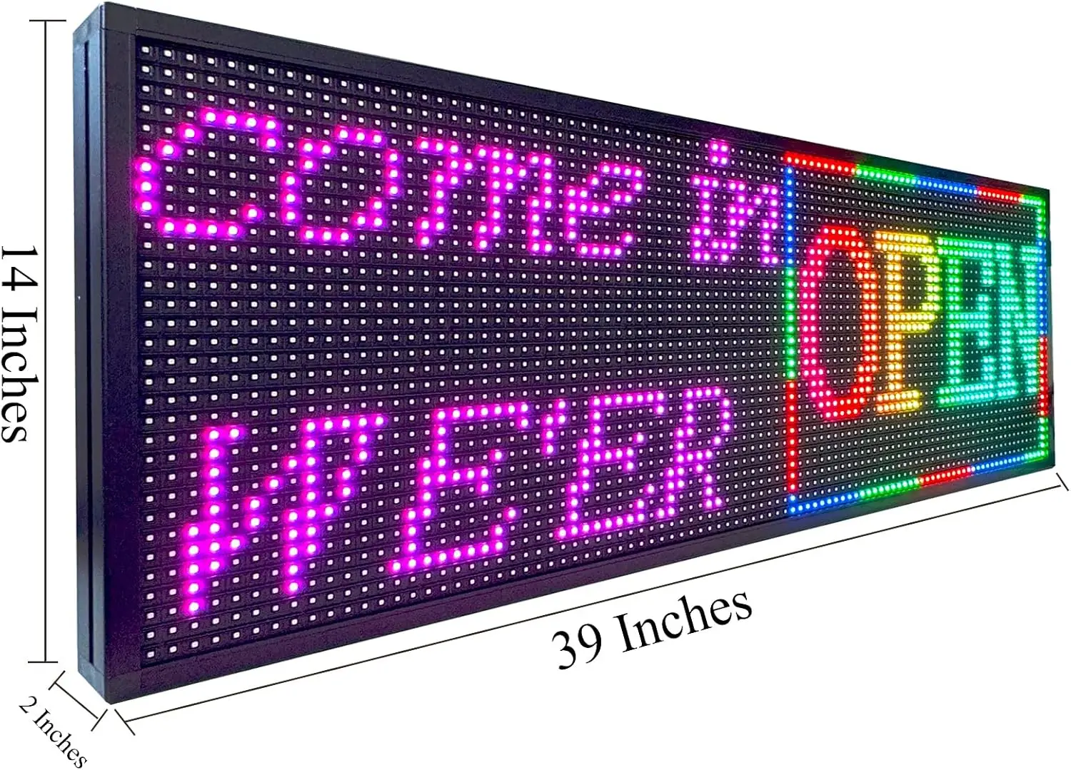 P10 OUTDOOR LED DISPLAY,SCROLLING MESSAGE DISPLAY FULL COLOR DIGITAL MESSAGE LED SIGN BOARD PROGRAMMABLE BY WIFI(1000X360X55MM)