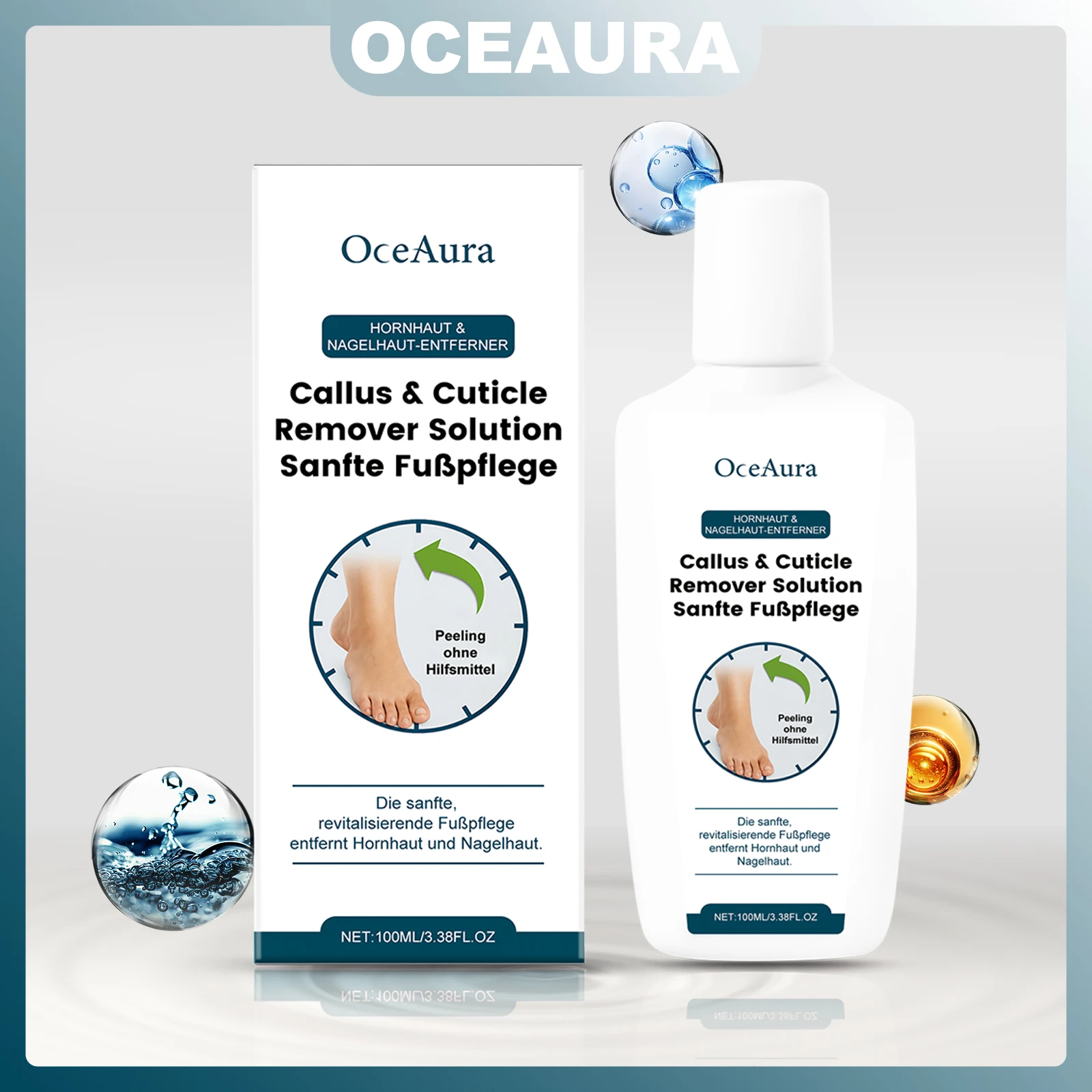 

OCEAURA 100ml Foot Cuticles Remover Solution No Tools Required Gentle Non-irritating Removes Foot Cuticles Callus Restore Smooth
