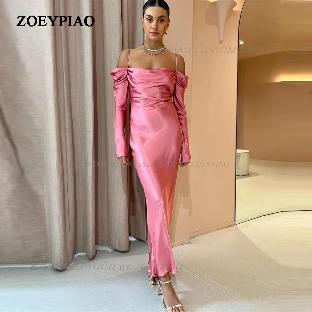 Hete Roze Strand Formele Jurken Off Shoulder Korte Casual Feestjurk Voor Bruiloft Speciale Gelegenheid Cocktail Jurken Robe Soirée