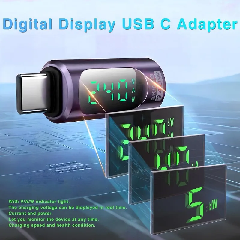 USB Adapter PD Fast Charging 240W/80GBps Data Transmission Type-C Full-function Switch Digital Display Adapter