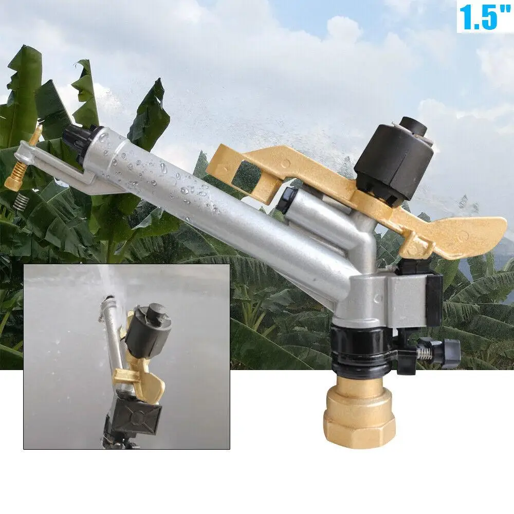 

1.5" Impact Sprinkler Agriculture Irrigation Sprinkler 360° Long Range Large-Area Watering Sprinkler for Garden Farm Lawn