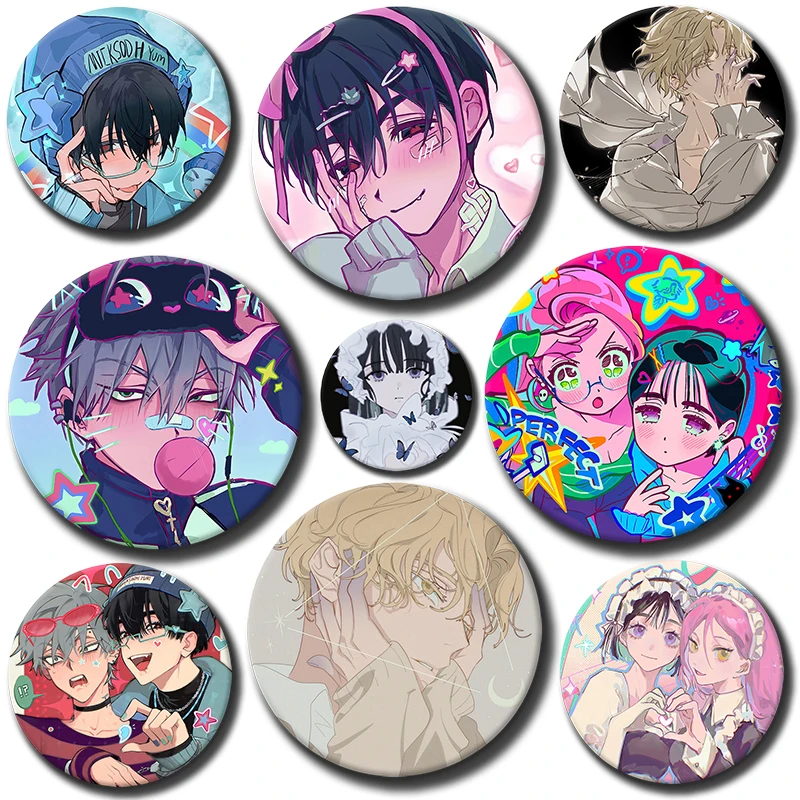 

58mm Korean Manhwa Alien Stage Cartoon Makeup Mirror Portable Pocket Mini Mirror Custom Logo Souvenir Wedding Bridesmaid Gift