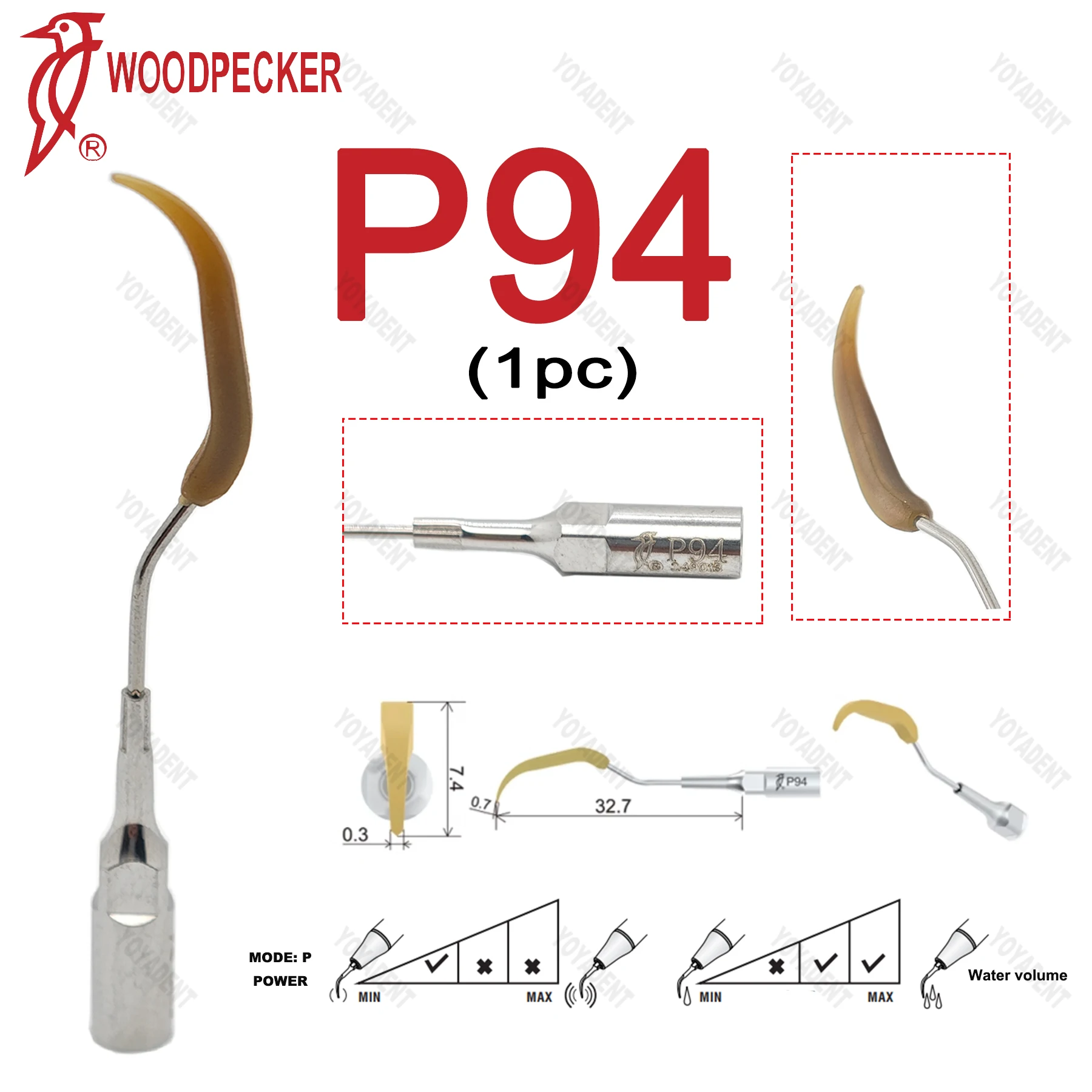 Original Woodpecker Dental Scaler Tips P90 P94 P95 P96L P96R lmplant Maintenance Tips Fit EMS Scaler Handpiece Dentistry Tools