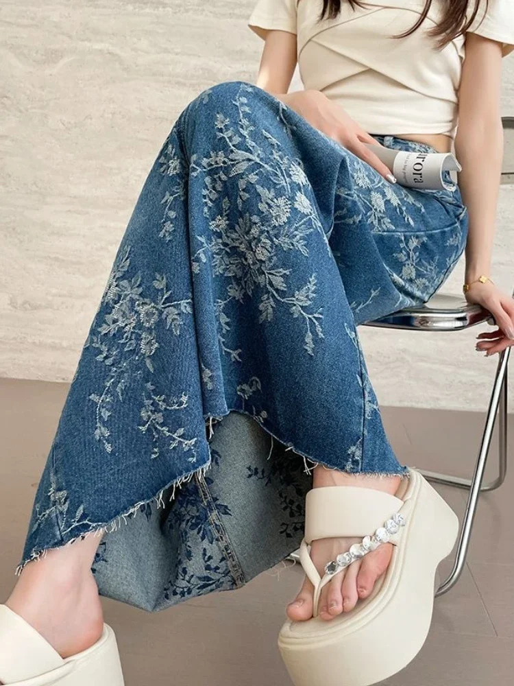 

High Waist Tight Maxi Blue Woman Denim Skirt Long Wrap Jeans Skirts for Women Harajuku Summer 2025 Cheap Quality Clothing Sales