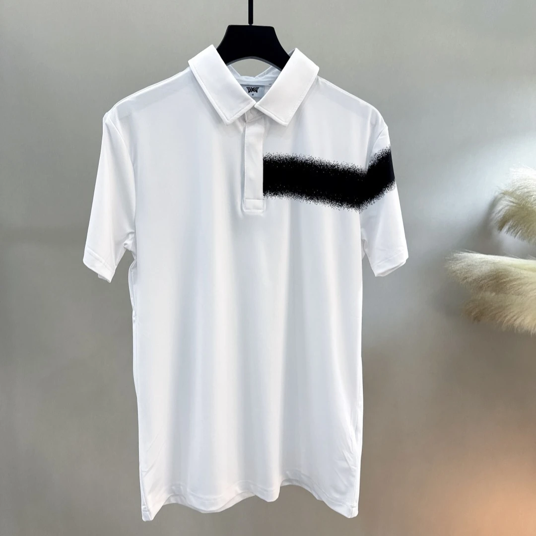 Men's Golf Short Sleeve Polo Shirt 2026 Fall New Original Korean Colorblock Casual Sporty Breathable QuickDry Polyester Stretch