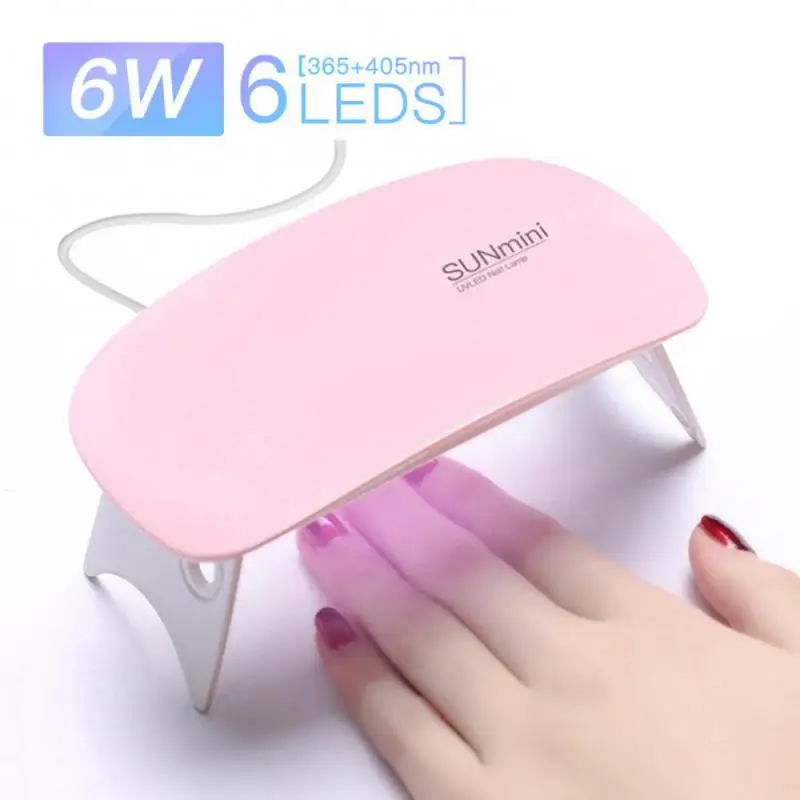 Mini lámpara LED portátil de 6W para secado de uñas, máquina de secado de esmalte de uñas, lámpara de manicura UV para uso doméstico