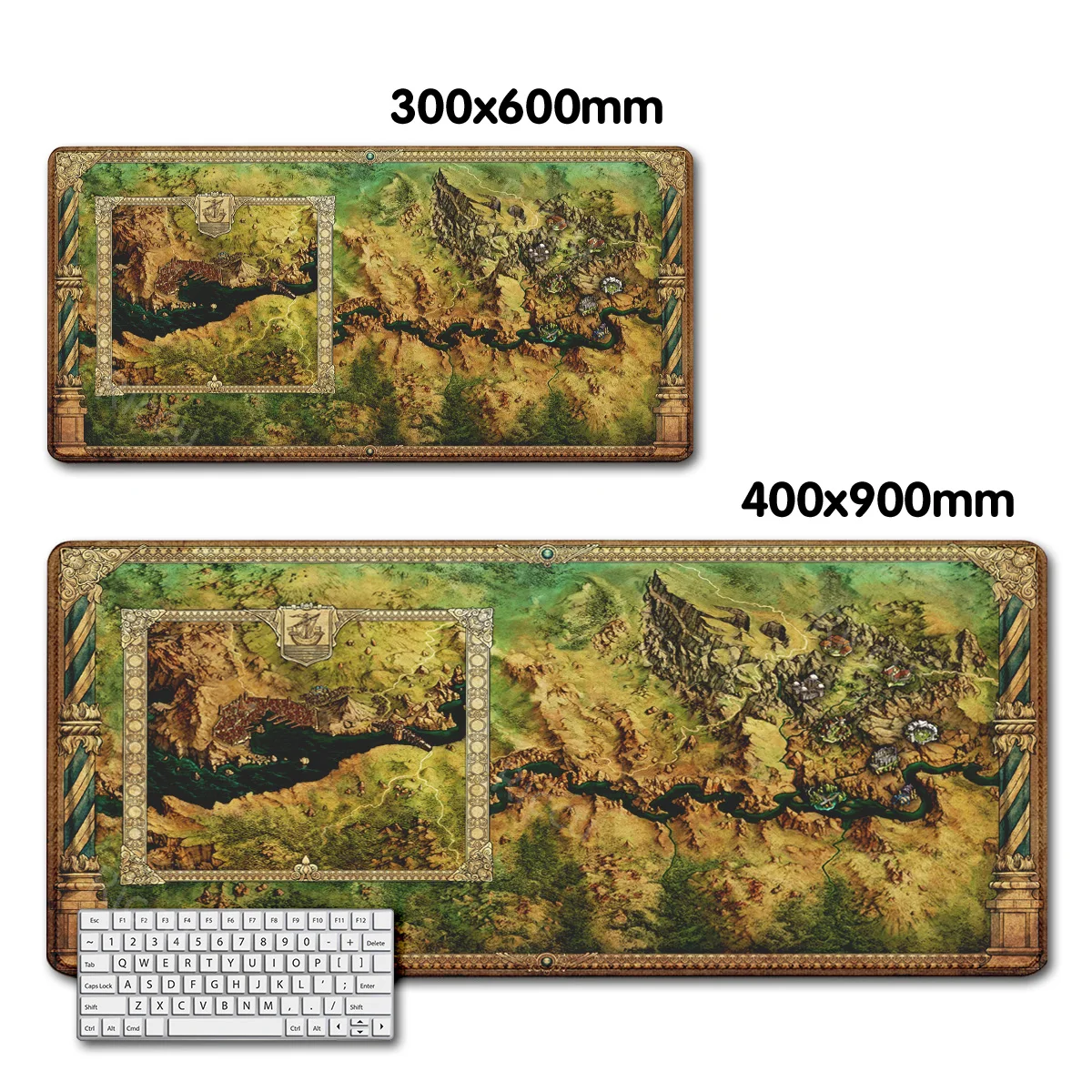 mouse pad Gaming Ancient Map Baldurs Gate 3 900x400mm Stitch Edges Rubber teclado mousepad desk mat Gaming XXL Non-slip mausepad