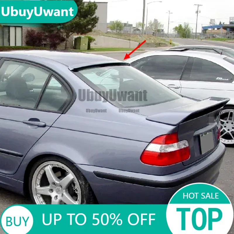 Para BMW Serie 3 E46 1988-2004 año ventana trasera techo alerón de coche ala alta calidad ABS negro carbono accesorios de ajuste Stylin