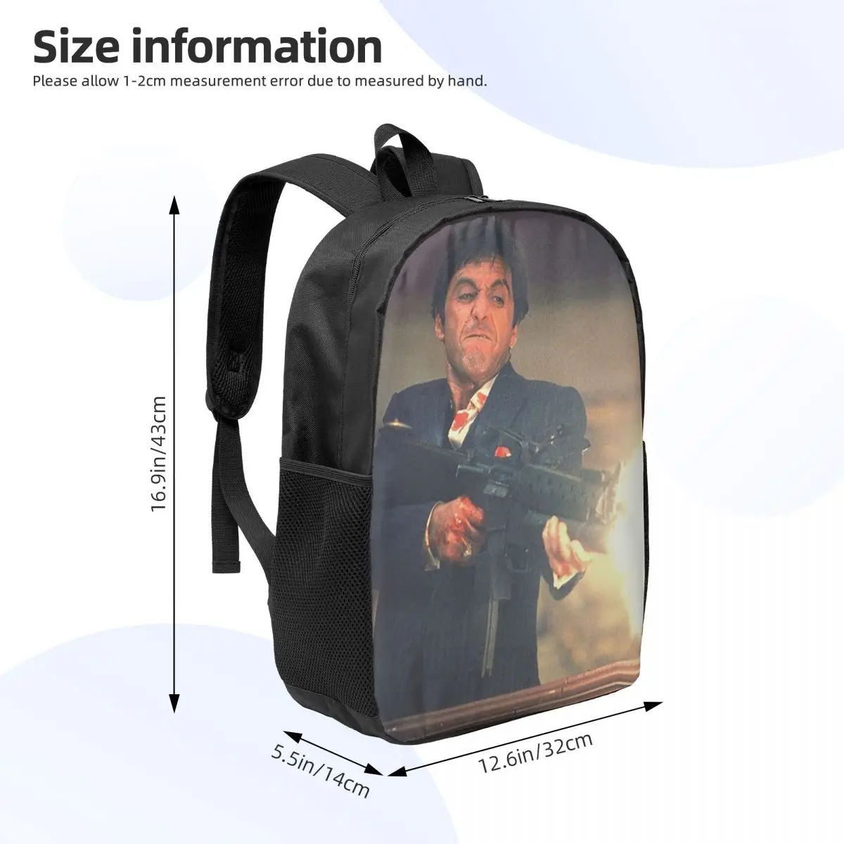 Mochilas Scarface Tony Montana Shooting para mujer, mochila para niños y niñas, mochilas escolares para estudiantes, mochila para ordenador portátil portátil, bolso de hombro