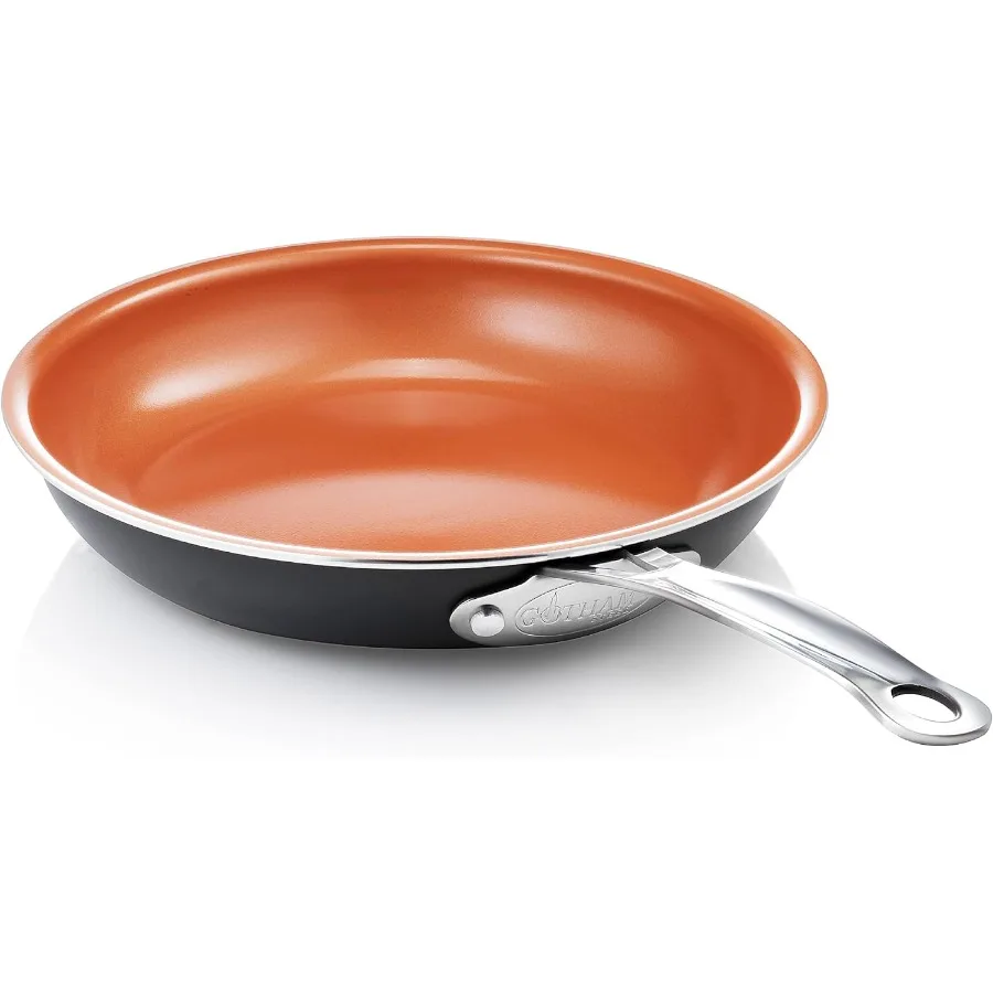 

9.5 Inch Copper Non Stick Frying Pans for Home Cooking and Professional Kitchen Use Ceramic Non Toxic Coating with No PFOA PFOS