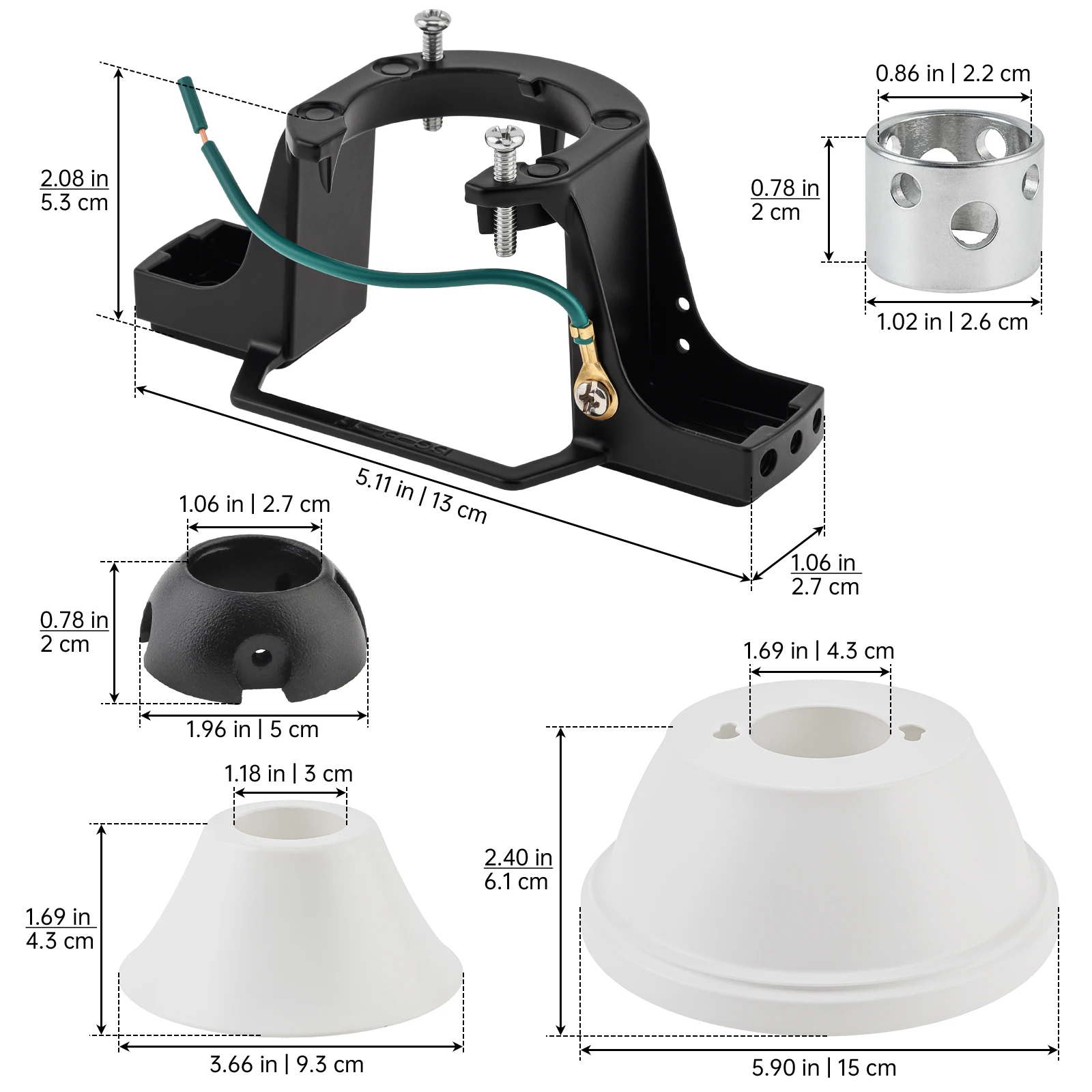 Ceiling Fan Mounting Bracket with Cover & Canopy Ceiling Canopy Fan Balancing Adapter Universal Ceiling Fans Adapter Kit