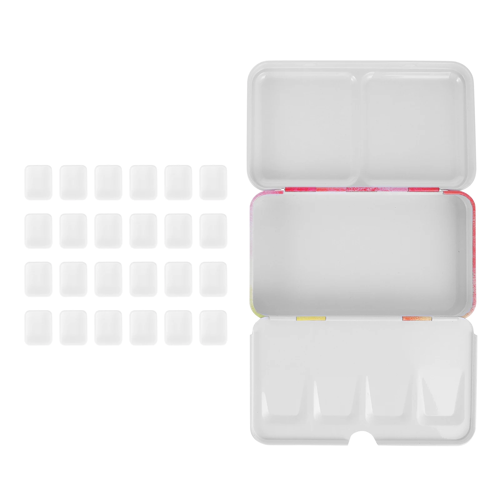 

1 set 1 Set Watercolor Paint Box Premium Portable Art Color Storage Tin Mixing Compartments For Acrylics Watercolors Travel