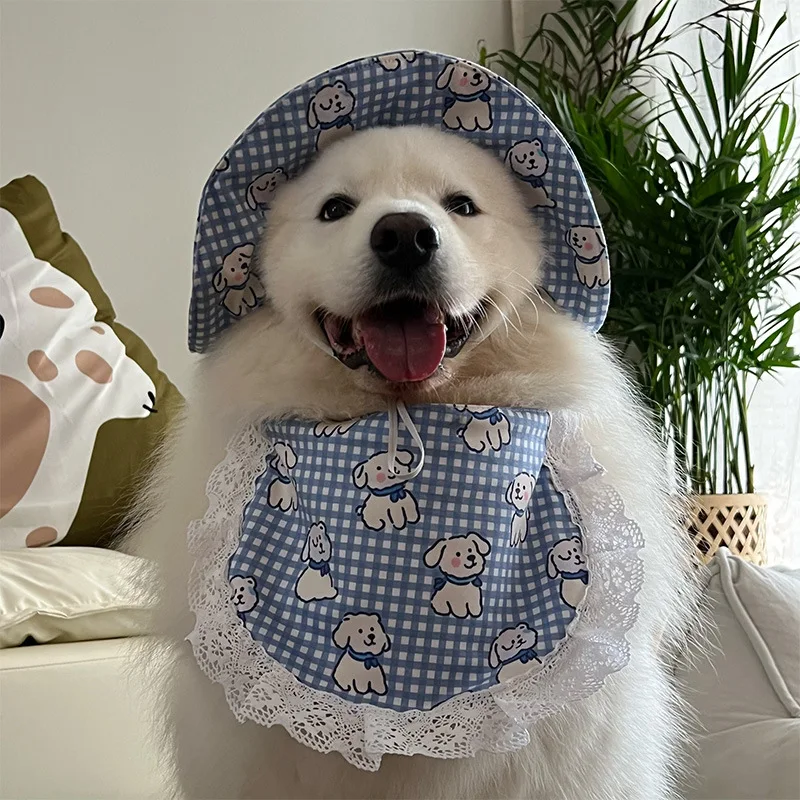 

Dog sun hat summer outdoor portable large dog hat pet scarf Samoyed Labrador Alaskan cat clothing accessories dog accessories