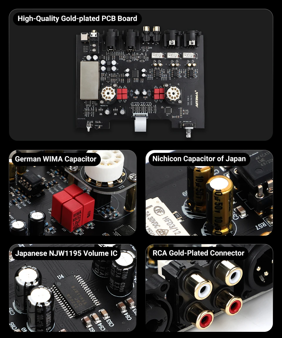 AIYIMA T20 Vakuumröhre Vorverstärker Verstärker LME49720 /OPA1612 HiFi Amplificador XLR/RCA Ausgewogener Eingang 12V Trigger Ausgang – Detail 8