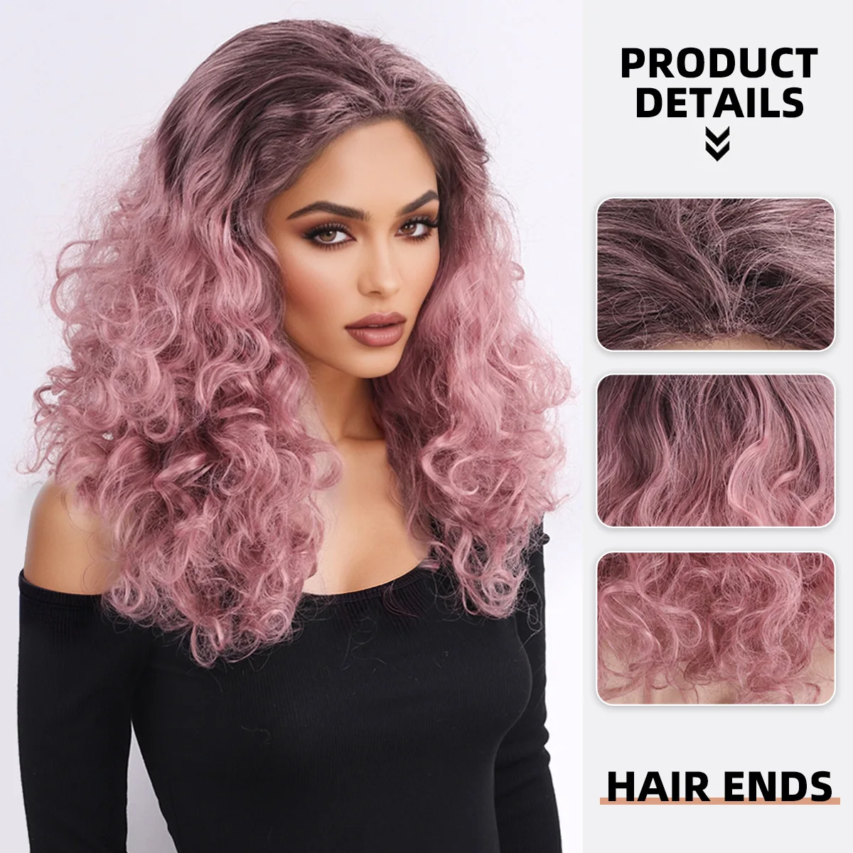 European and American fashion fluffy long curly hair women's fashion long curly hair cos wig-Synthetic fiber wig