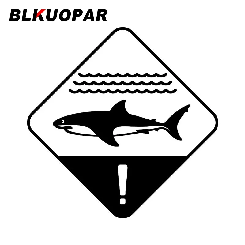 

BLKUOPAR Attention Warning Sign Silhouette Shark Infestation Car Sticker Waterproof Decal Windows Trunk Motorcycle Car Styling