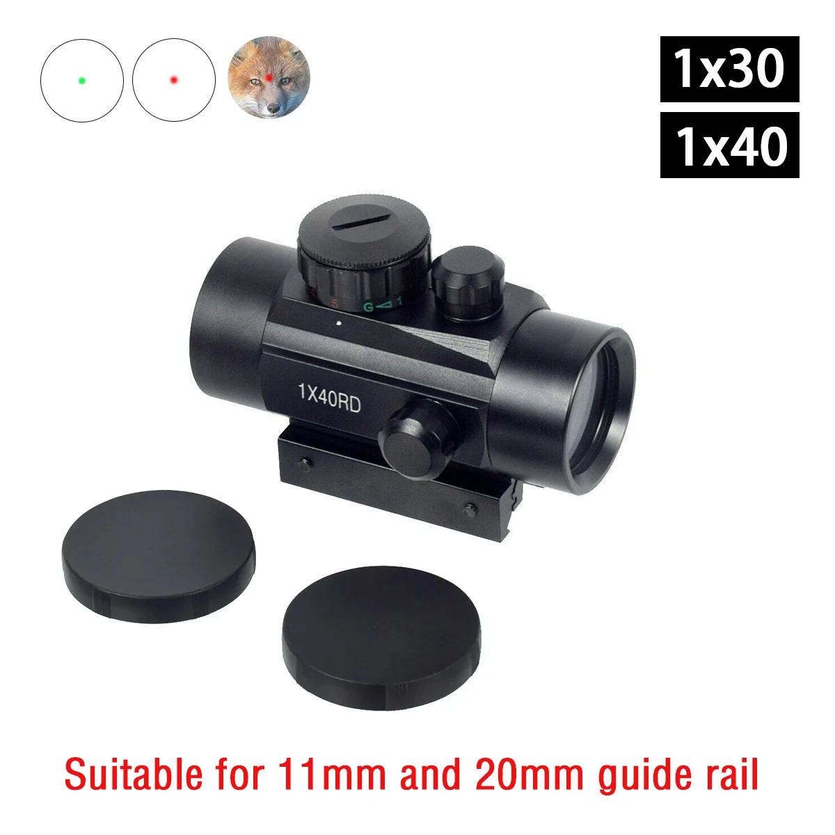 

1X30 1x40 Red Dot Scope Sight Tactical Rifle scope Green Red Dot Collimator Dot With 11mm/20mm Rail Mount For Hunting