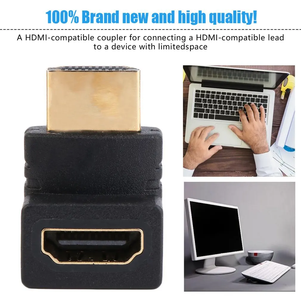 

270 Degree A Male to Female Cable Coupler Adaptor Right Angled HDMI-compatible Adapter For HDTV Dropshipping Wholesale