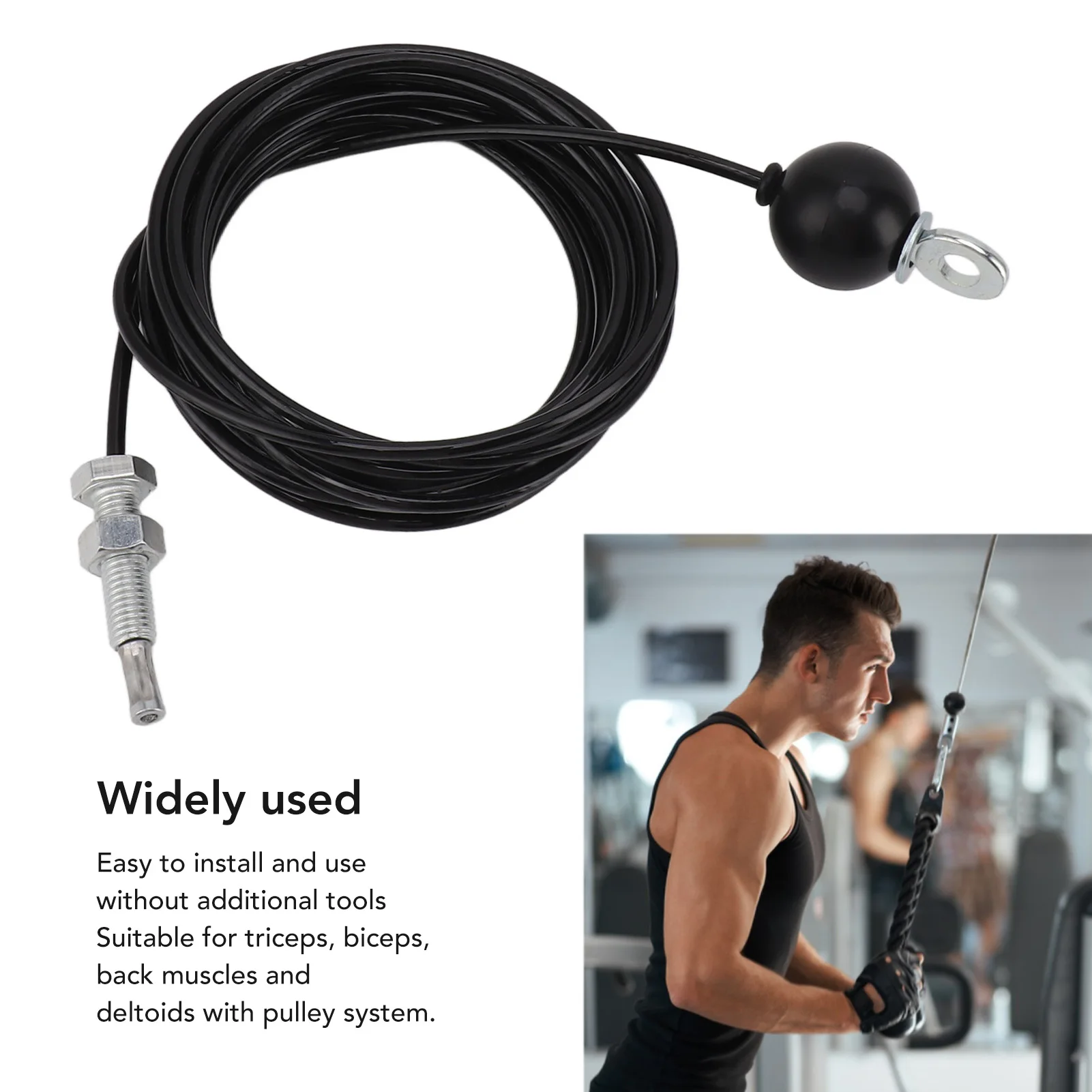 Adjustable Pulley Cable Pulley Cable Heavy Duty Fitness Pulley System Cable Adjustable Steel Wire Rope for Gym Home Exercise