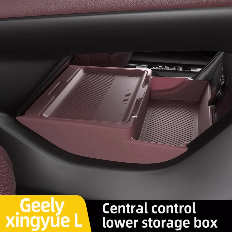 

For Geely Monjaro L 2021-2026 Storage Box Center Armrest Hidden Box Cup Holder Organizer Interior Accessories