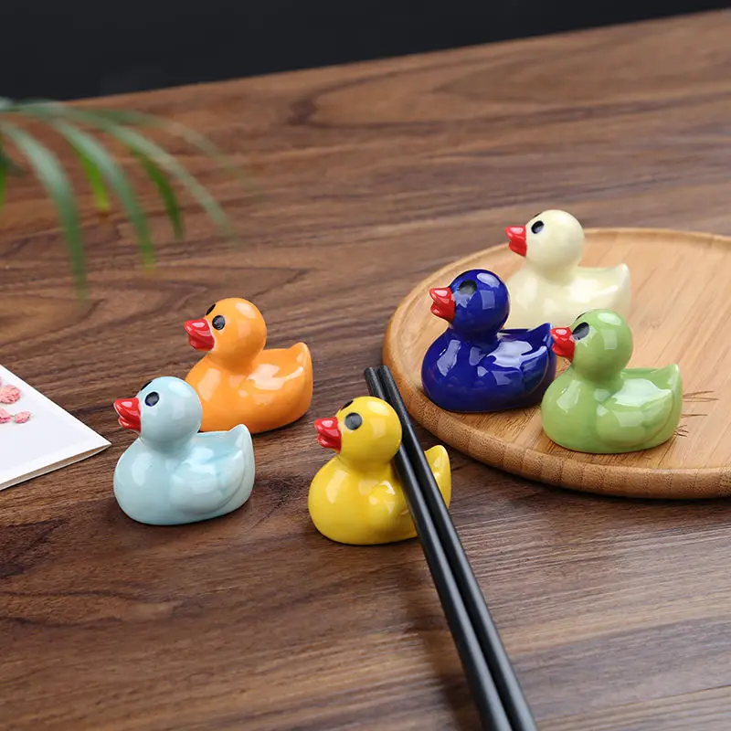 

Little Yellow Duck Ceramic Chopstick Stand, Duckling Personalized Chopstick Support, Chopstick Pillow