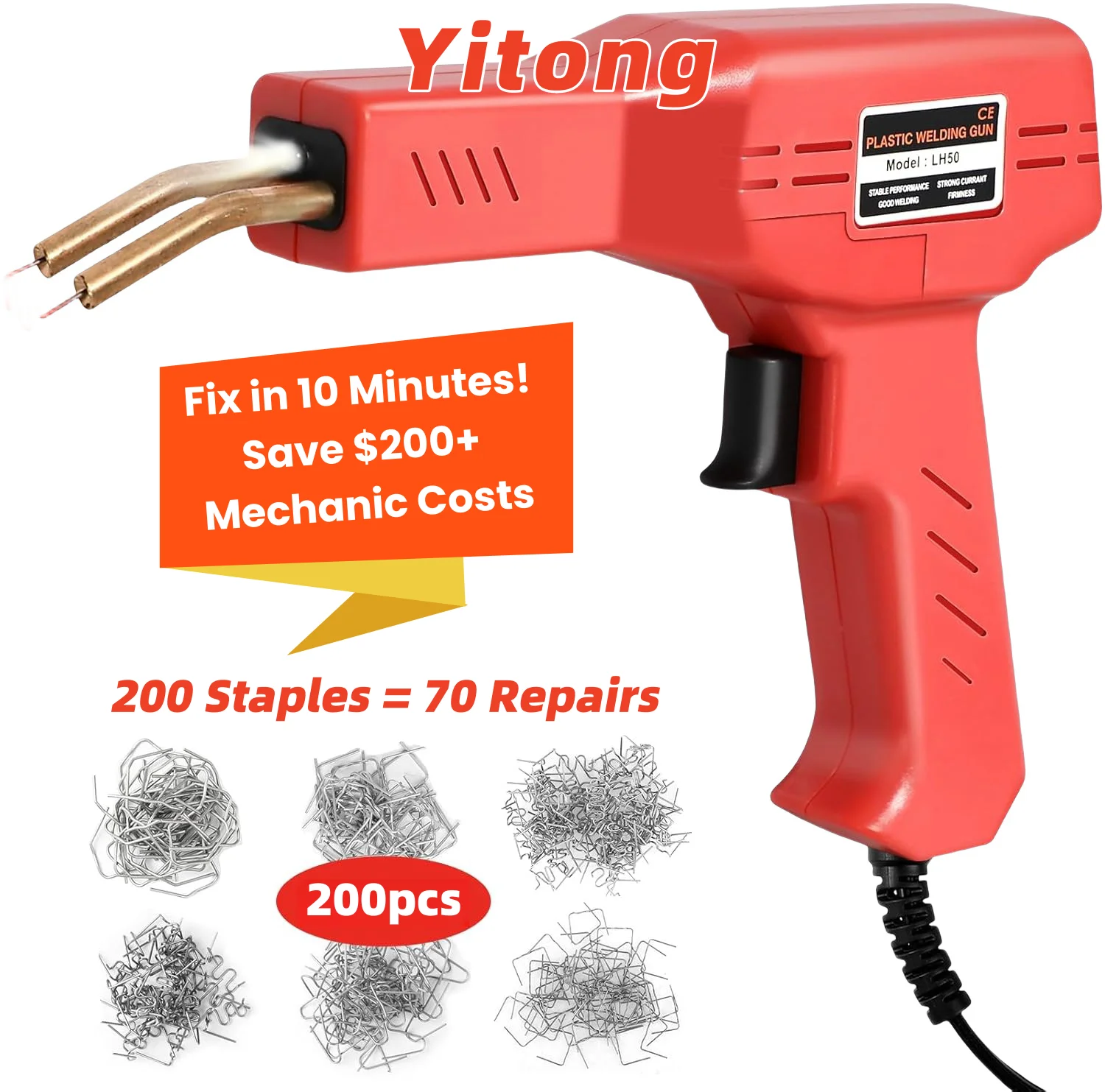 

Upgraded Plastic Welder, 1000PCS Staples, Pure Copper Transformer, Rapid Heating, Plastic Welding Kit, Hot Stapler Kit, Plastic