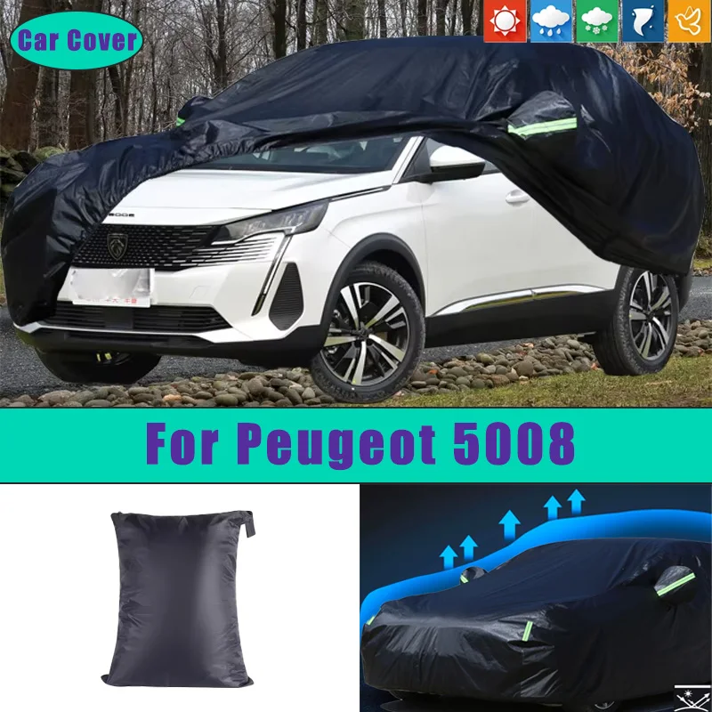 

For Peugeot 5008 Car Full Outer Covers Outdoor Waterproof Dustproof Sun Rain Snow Protection Exterior Car Accessories