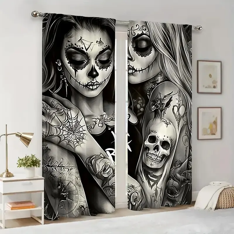 Halloween Gothic dark pattern printed curtains, window decorations, home decorations, room decorations