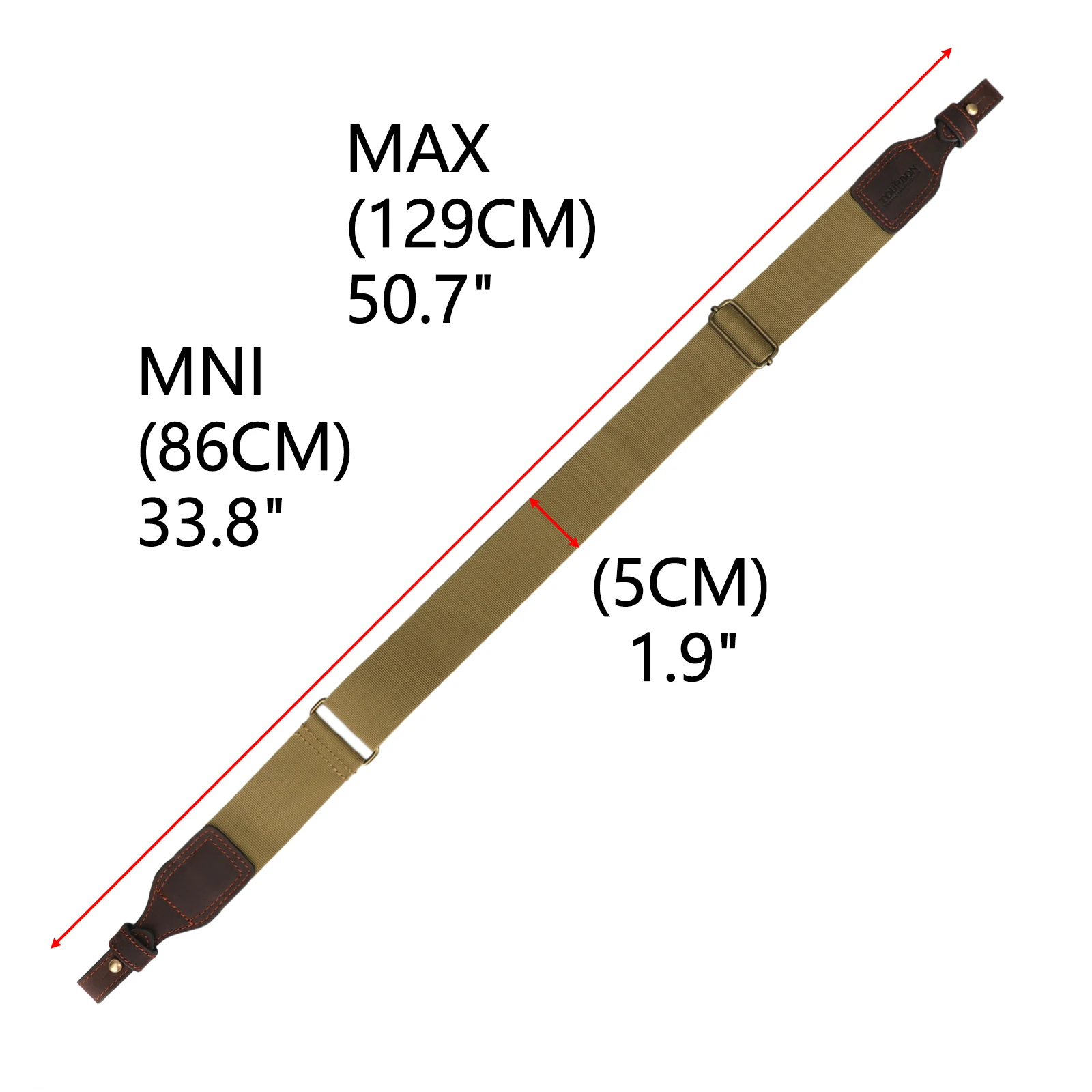 Tourbon Hunting Gun Sling Canvas Leather Rifle Shoulder Strap Shooting Carrying 86-129CM（No color selection, sent randomly） - Image 2