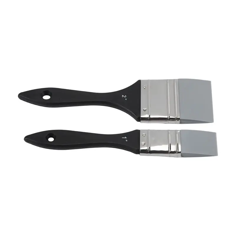 Top Sale 2 Piece Paint Brushes, As Shown 1 Inch And 2 Inch Flat Silicone Paint Brushes, Wide And Narrow Solid Flexible Paintbrus