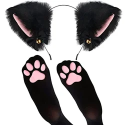 Cat Paw Socks Kawaii 3D Cat Claw Beanies for Women Girls Cute Lolita Cosplay Pawpads Socks Cosplay Cat-Paw-Pad Thigh High Socks