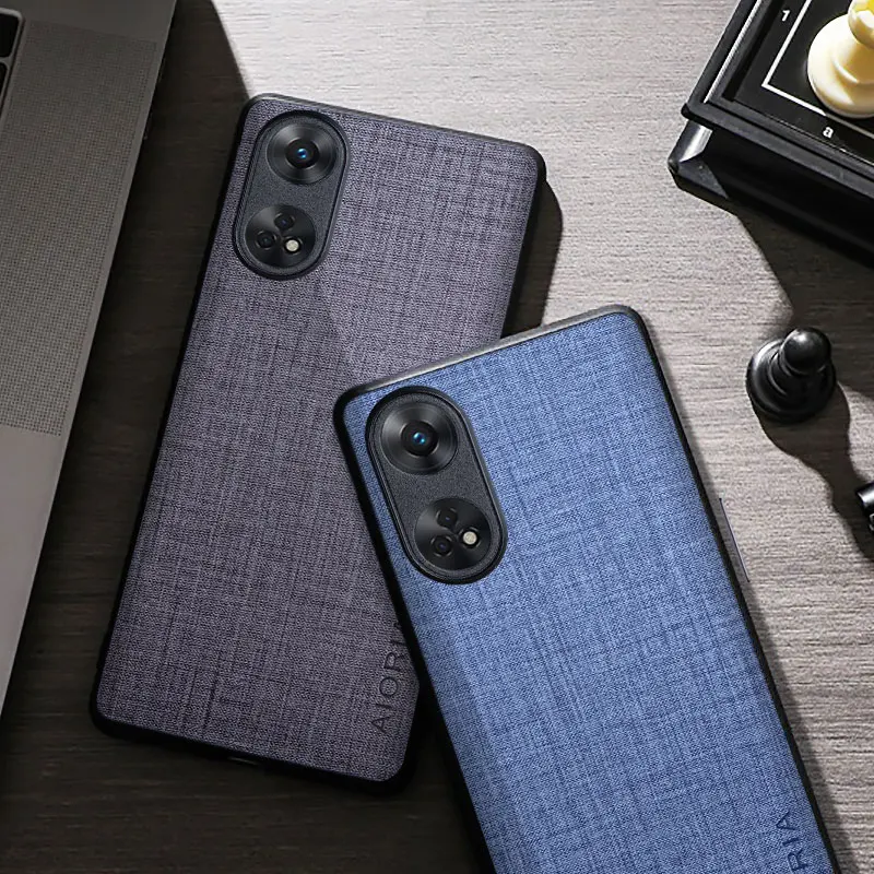 Case For Oppo Reno8 T Lite Pro Z Premium Cloth Texture Unti-scratch Protective Textile Back Cover for oppo reno 8 t 5g case