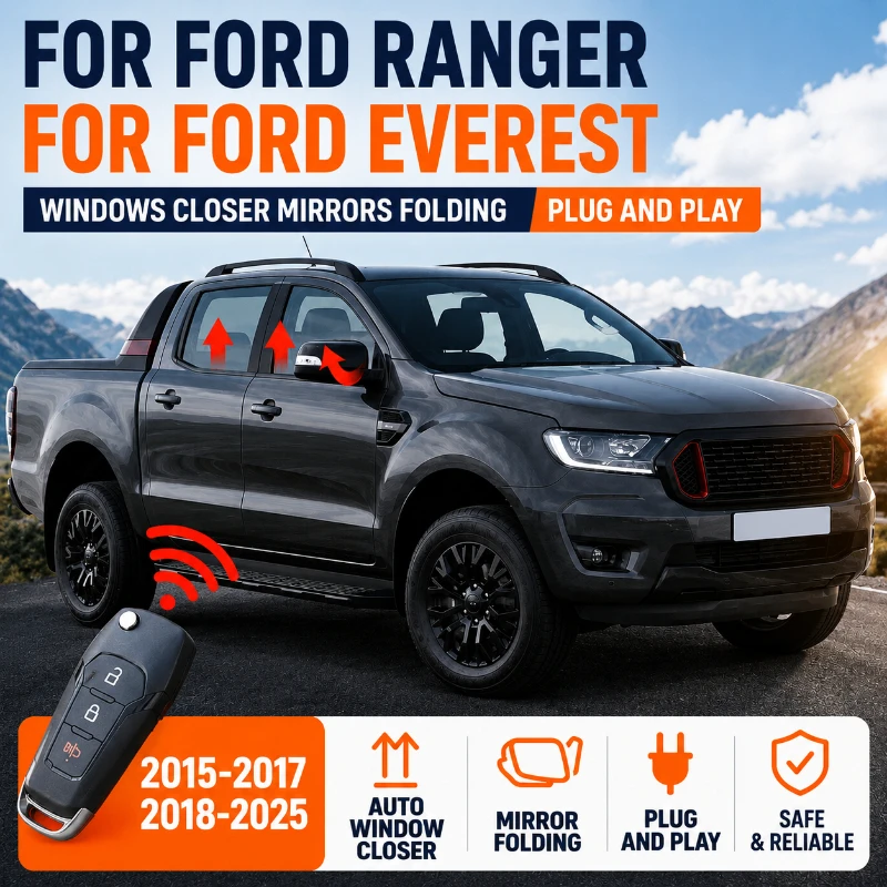 Intelligent Windows Closer Auto Folding Mirror & Auto Window Closer Module for Ford Ranger EVEREST 2015-24  | Plug & Play |