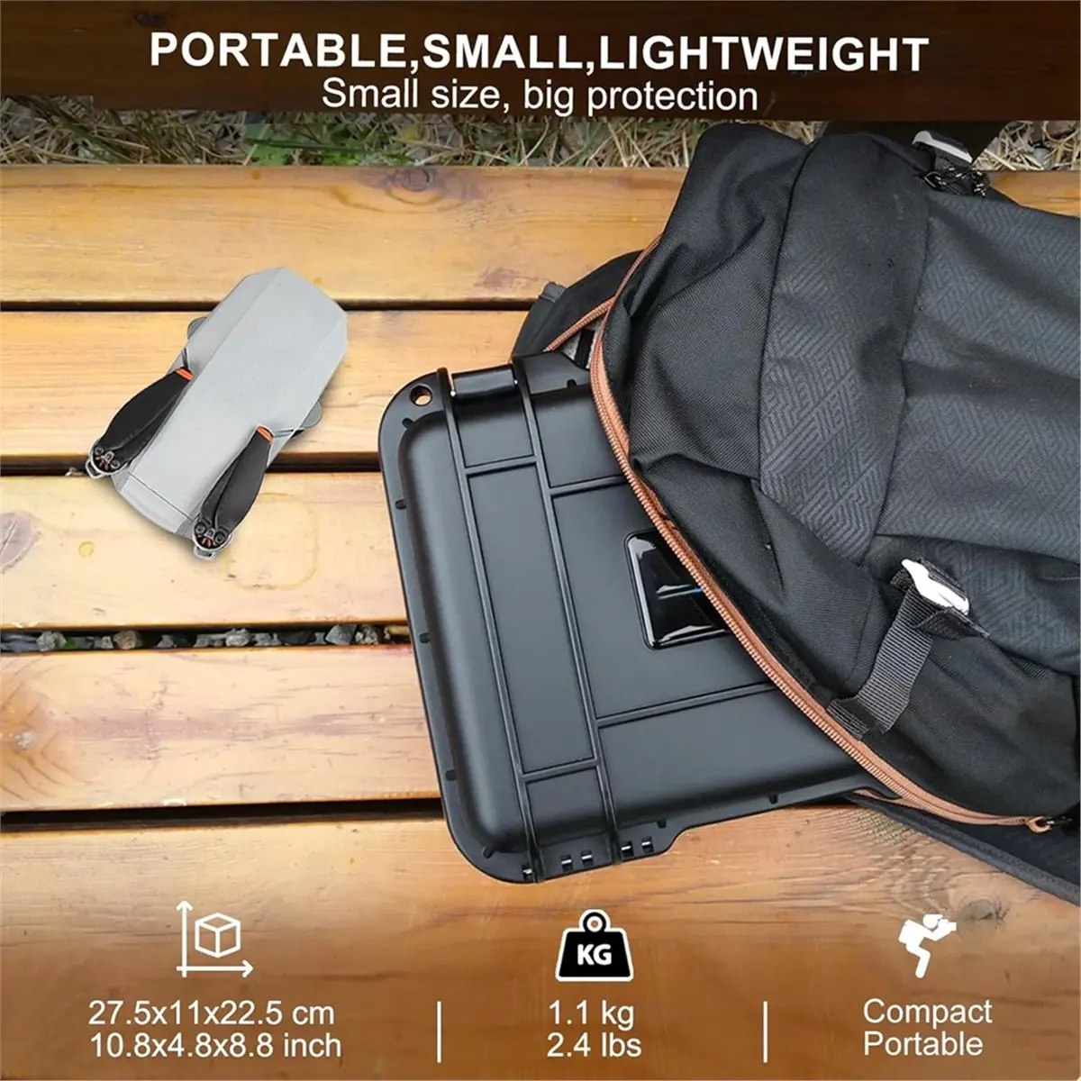 

Портативный дорожный водонепроницаемый жесткий футляр для Mini 4K/2 SE/2, ящик для хранения дронов и других аксессуаров (ТОЛЬКО ЧЕХОЛ)