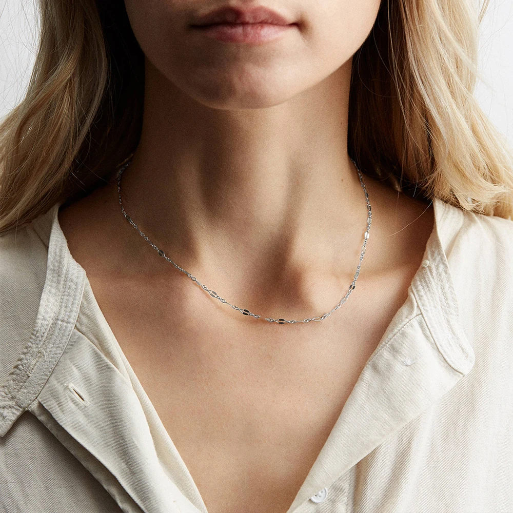 eManco Stainless Steel Necklace for Women Pendant Women Jewelry Chain  Silver Color  Chain of lace Wholesale or dropshipping