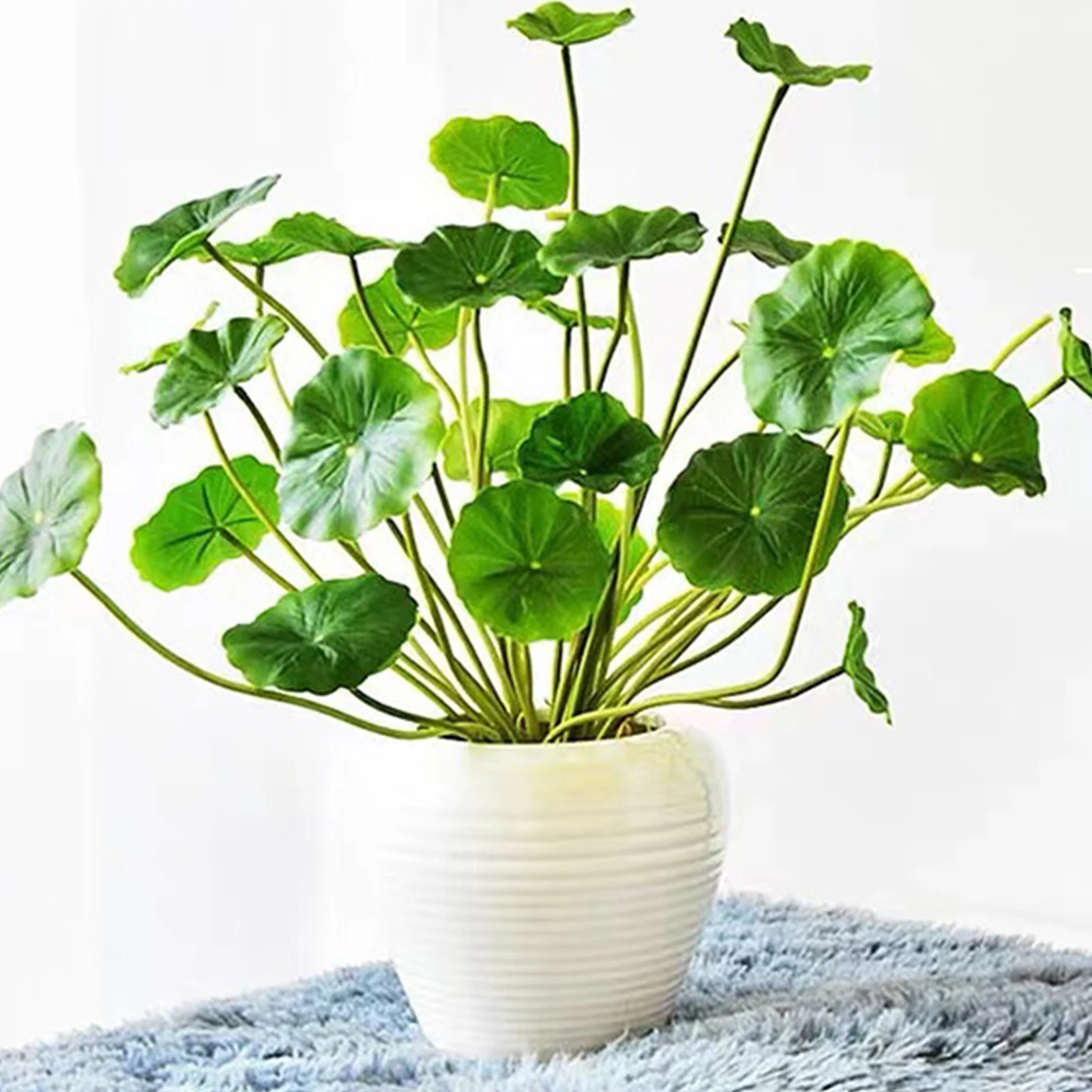 Artificial 7 Leaf Lotus Plant Simulated Seven Leaf Lotus Plant for Kitchen Living Room Shelf