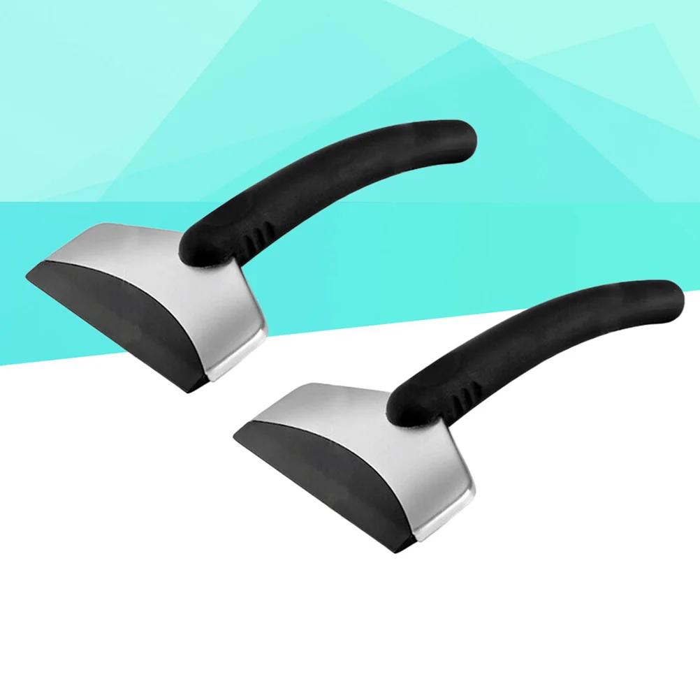 

2 Pcs Car Snow Shovel Ice Scraper Small Stainless Steel Defrosting Tool Removal Accessories for Vehicle Automotive