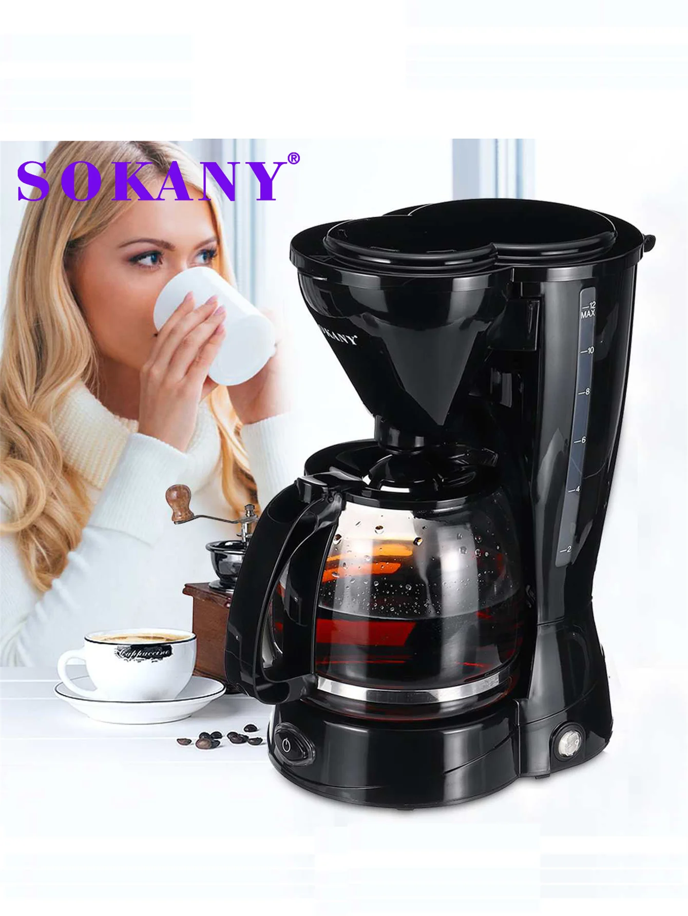 123ACoffee machine, spin-out removable filter basket, strap filter, easy to clean. Mobile coffee funnel, nylon filter, anti-drip