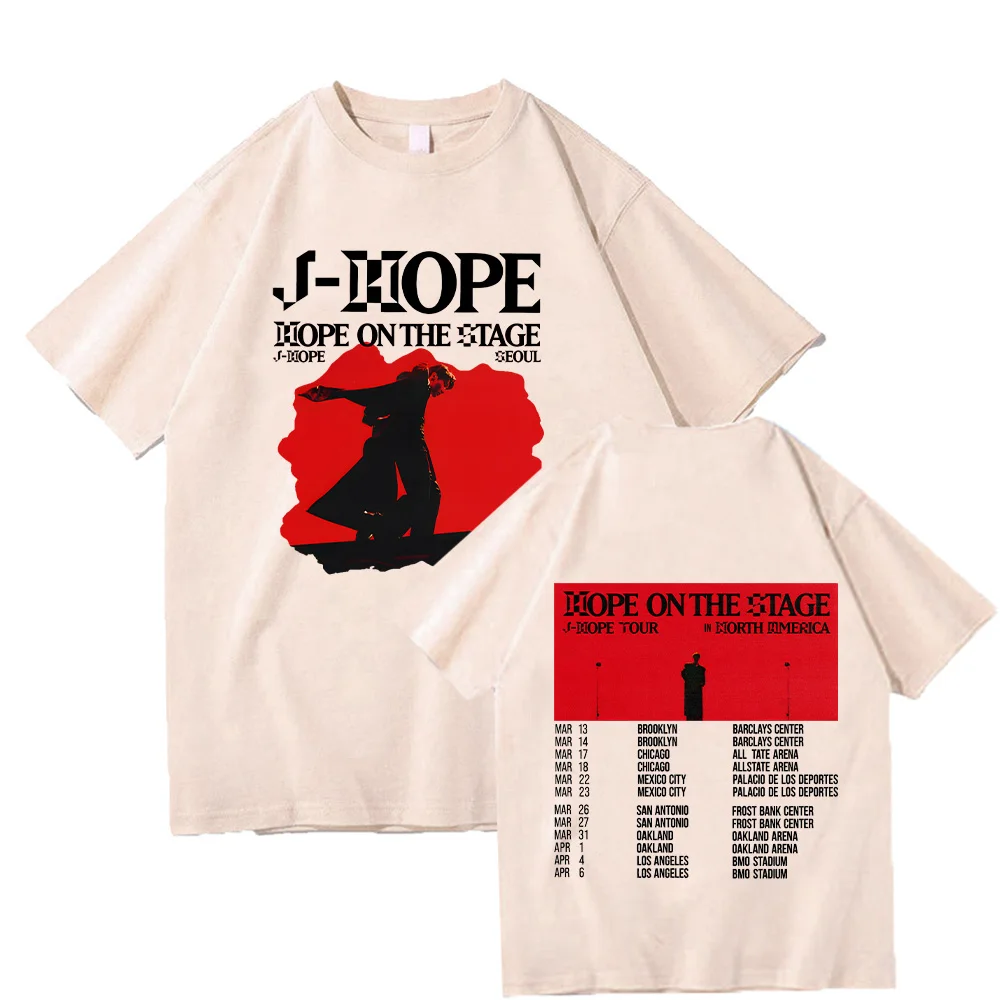 J-Hope Hope on The Stage Tour Tshirts Women Men Streetwear J Hope World Tour Cotton Tees Summer O-Neck Short Sleeve Casual Tops