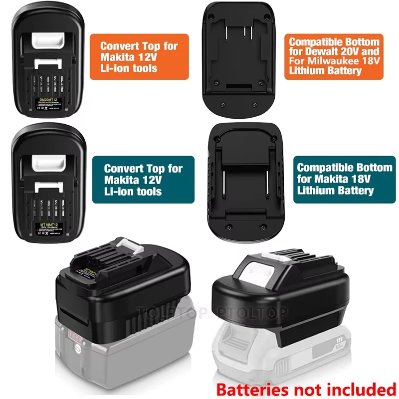 

18V to 12V Tools Battery Adapter for Makita/Dewalt/Milwaukee 18V20V Battery Convert to for Makita 12V Cordless Power Tool BL1016