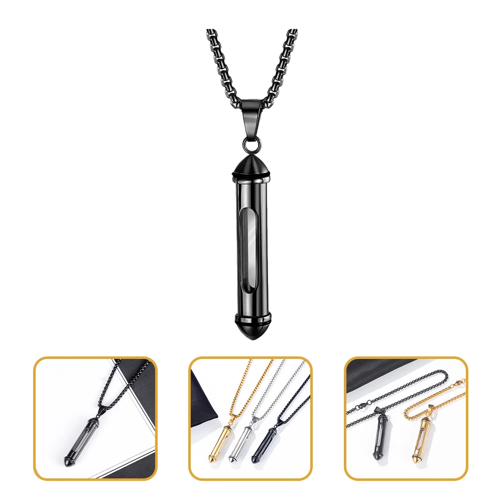 Urn Necklace for Keepsakes Ashes Men Memorial Pendant Cremation Jewelry Titanium Steel Easy-wearing