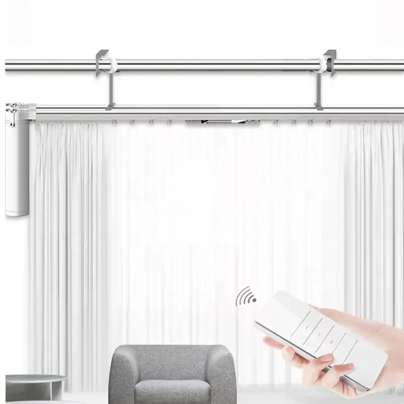 Smart Electric Curtain Motor System Remote Control Tubular Lift for High Ceiling Garden Blinds Automatic Up Down Window Shade