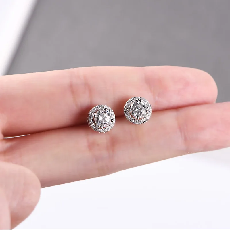 Earrings For Women Circular 0.5/1/2ct Moissanite Silver 925 Jewelry High Carbon Couple Earrings Set Free Shipping