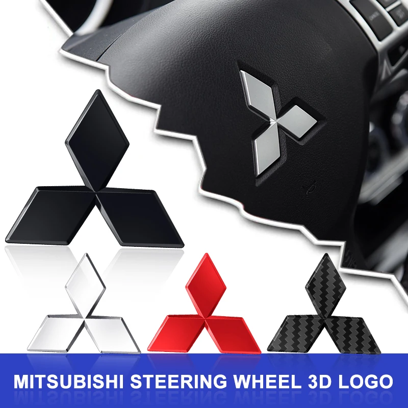 Adesivo de Emblema Central para Volante de Carro em ABS para Mitsubishi Lancer 7 8 I200 Pajero Montero Sport Outlander ASX Mirage Eclipse