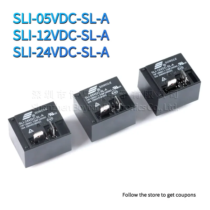 Brand new original Songle relay SLI-05V/12V/24VDC-SL-A 4-pin set of normally open