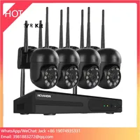 4CH HD Wireless CCTV System Dome NVR Set Wifi Outdoor 3MP Rotating IP Camera Security System Video Surveillance LCD Kit