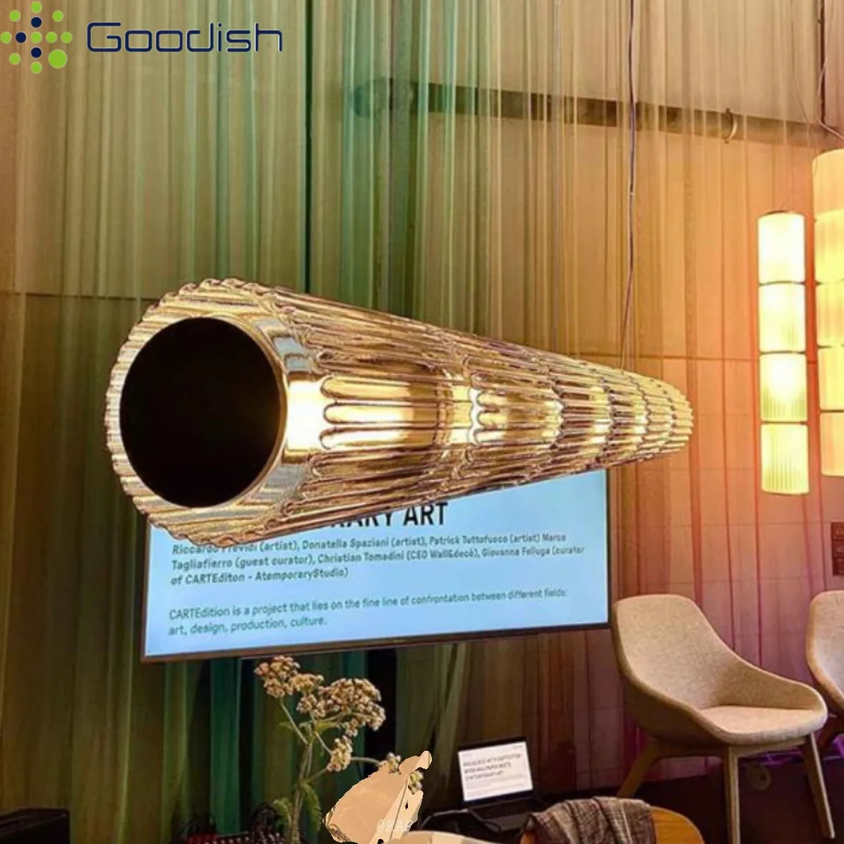 Modern Simplicity Nordic Long Stripe Smoke Glass Lampshade LED Pendant Lights Lustre Lamps for Living Room Decoration Chandelier