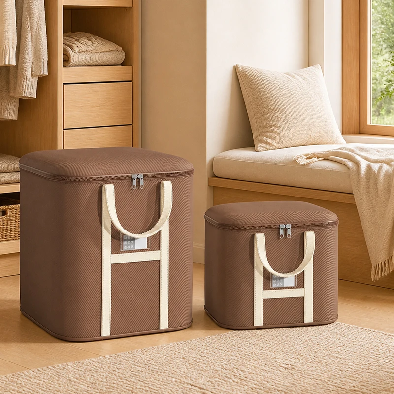 Move Place Storage Bags for Clothes Household Dustproof Collapsible for Blankets Bedding Clothes Large Zip Bags with Handles
